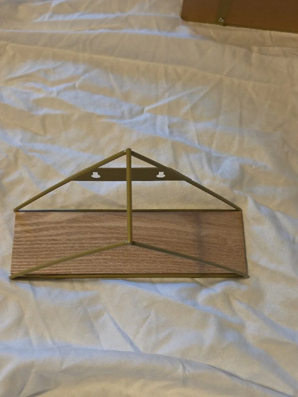Gold Metal Geometric Wall Shelves - Set of 2